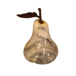 Vintage Hand Crafted Marble and Brass Decorative Pear Paperweight FREE SHIPPING
